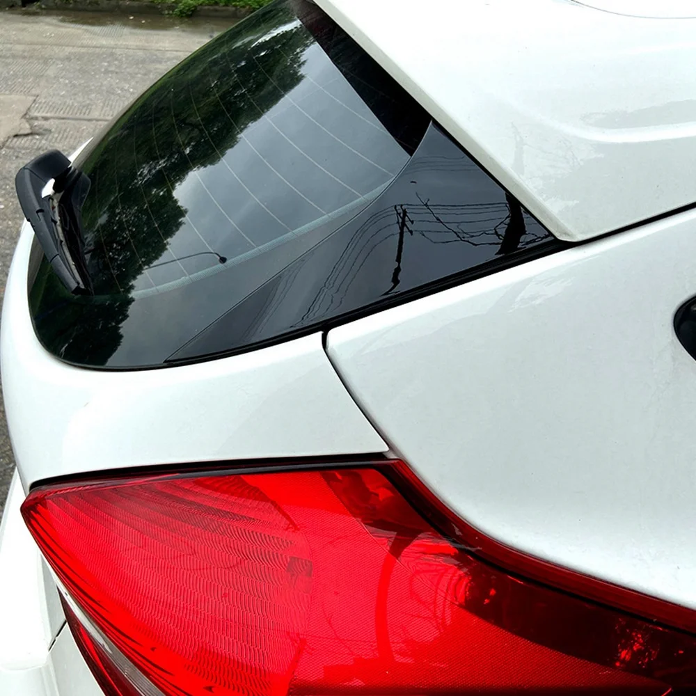 ABS Glossy Black Vertical Rear Window Side Spoiler Wing for Ford Focus Hatchback 2015-2018 Rear Triple-cornered Cover