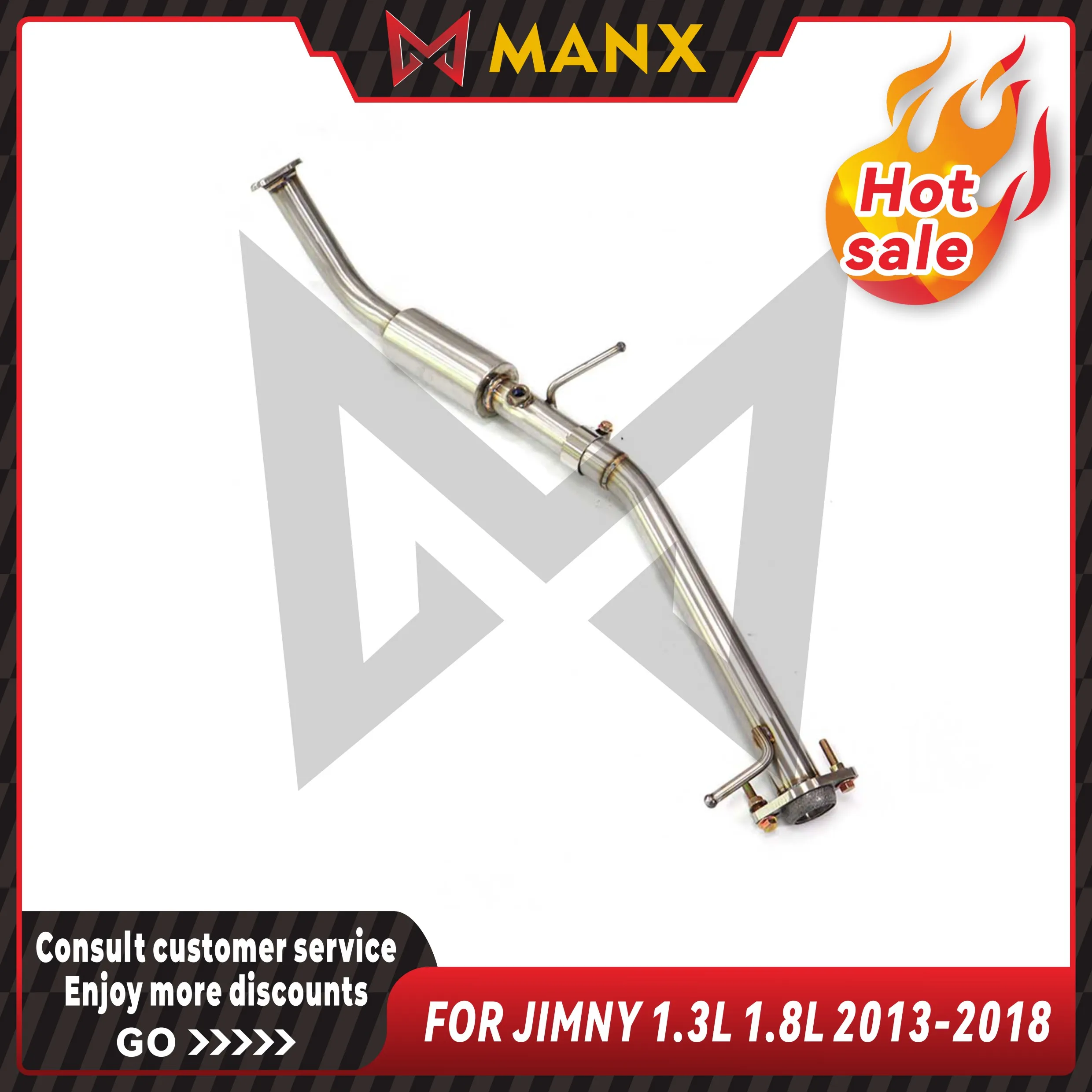 

MANX Car Exhaust system for JIMNY 1.3L 1.8L 2013-2018 Catless Downpipe Stainless steels Performance exhaust pipe