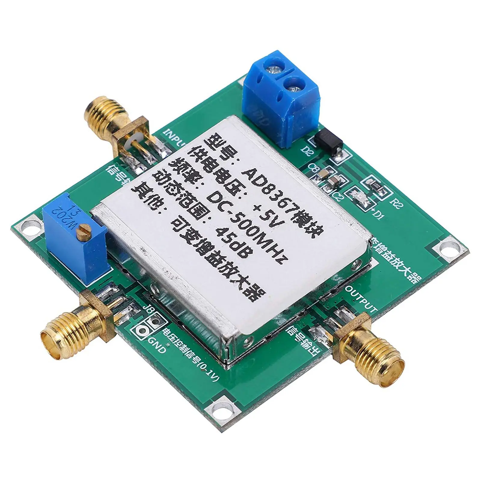 Signal Amplifier Tech, AD8367 Tech DC-500MHz 45DB Amplificateur à gain variable Signal Tech for Ham Radio Amp
