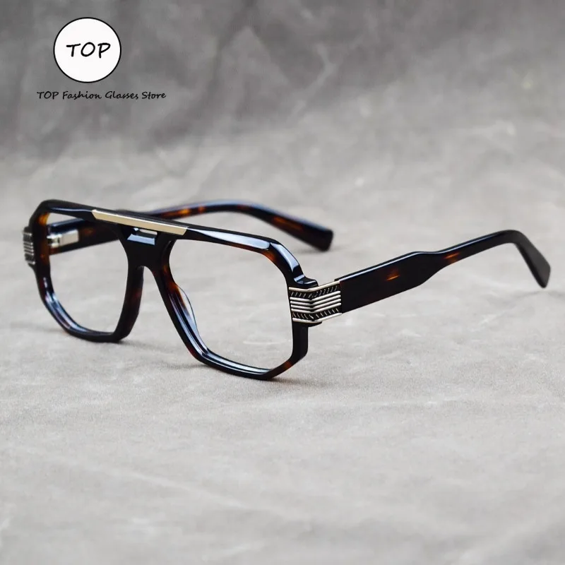 Personality Plate Metal Glasses Generous Frame Trend Unisgender Retro Turtle Can Be Matched with Myopia Anti-blue Light