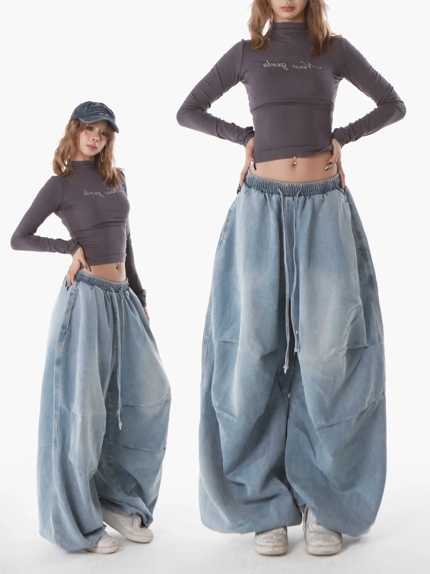 Light Blue Casual Loose Jeans Men's Dance Jazz Spring Autumn Straight Leg Loose Fit Comfortable Casual Long Trousers