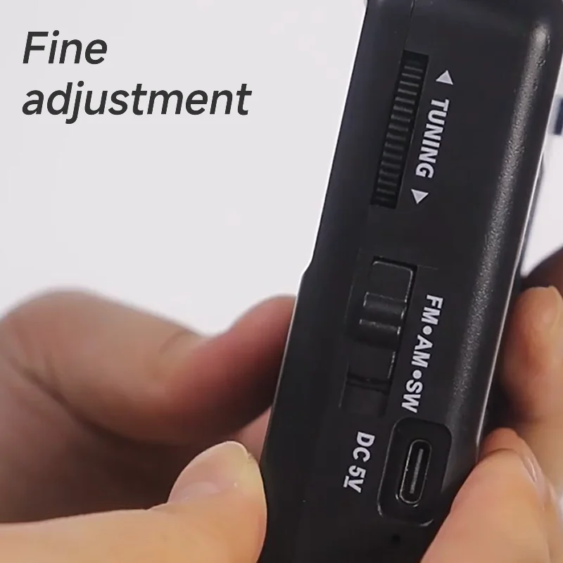 All Band Rechargeable AM FM  Radio Built-in Speaker Pointer Small Portable Solar Mini Radio with Flashlight Survival HD Display image 4