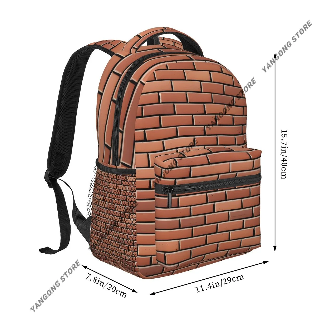 Backpack Casual Travel Bag Brick Wall School Bag Fashion Shoulder Bag For Teenage Girl Bagpack