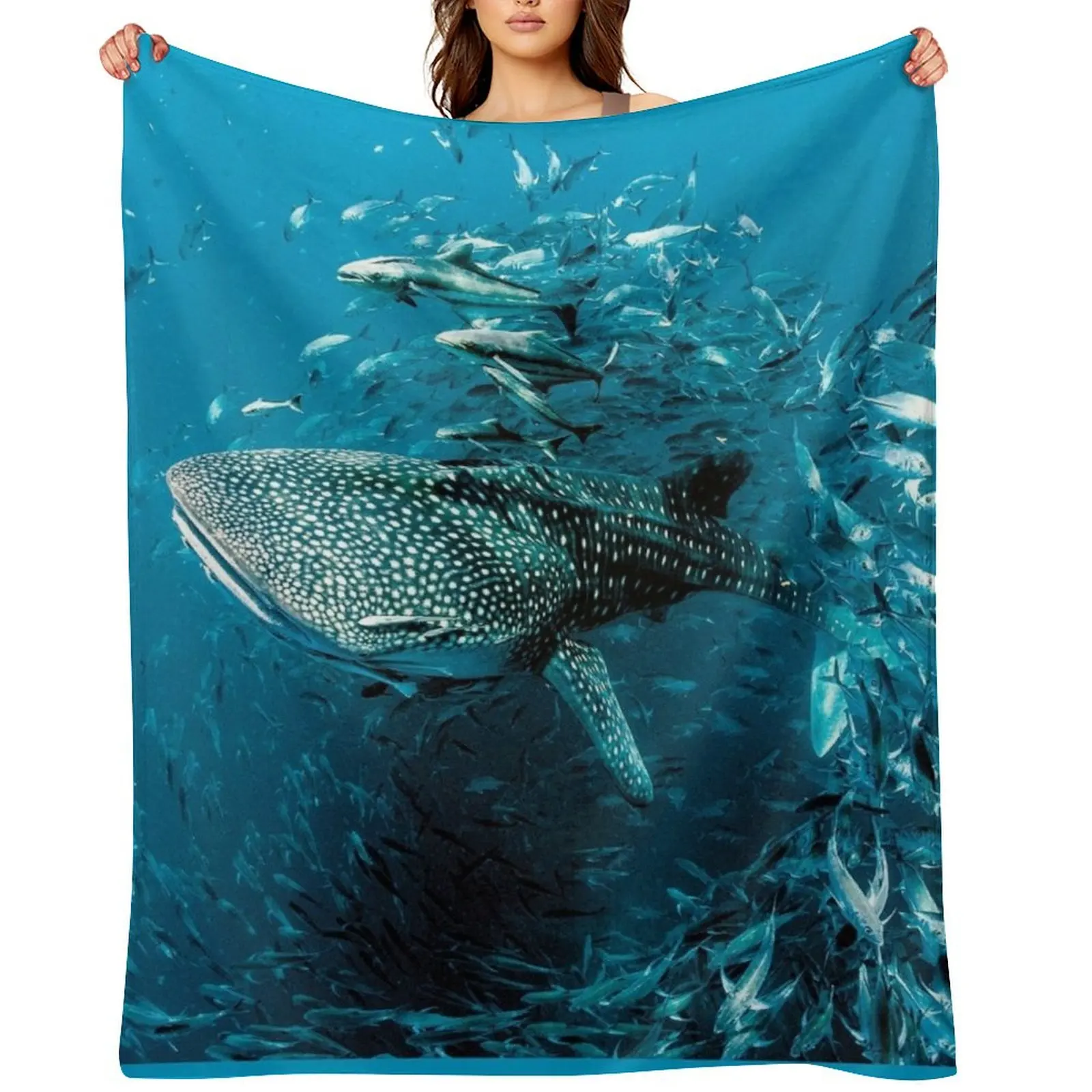

Whale Shark Award Winning Photo Throw Blanket Moving Luxury Large Custom Blankets