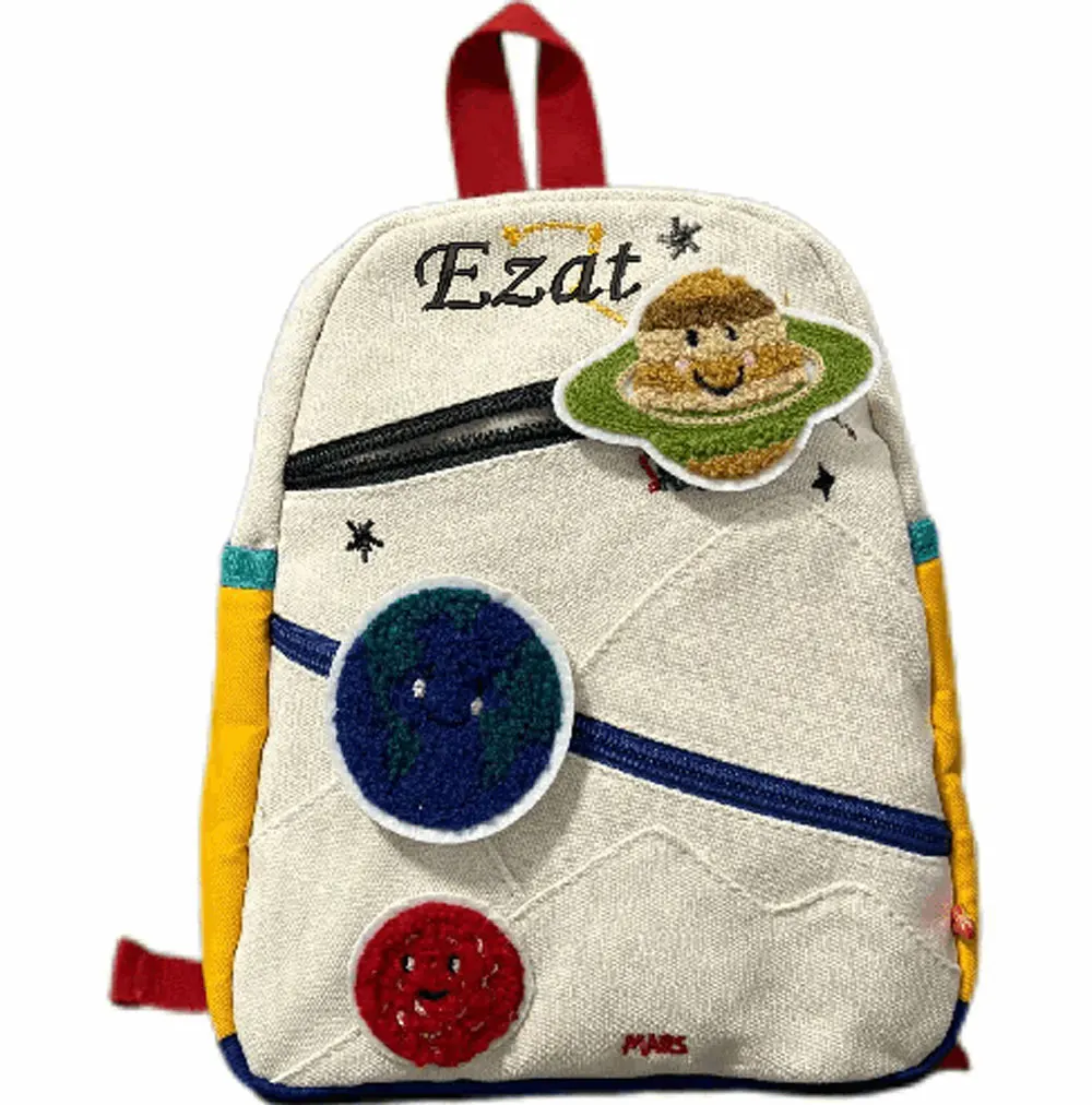 

Personalized Planet Backpack Colorful Design Custom Unique Name For Boys Girls Three Smooth Zippers Outdoors Shoulder Bags