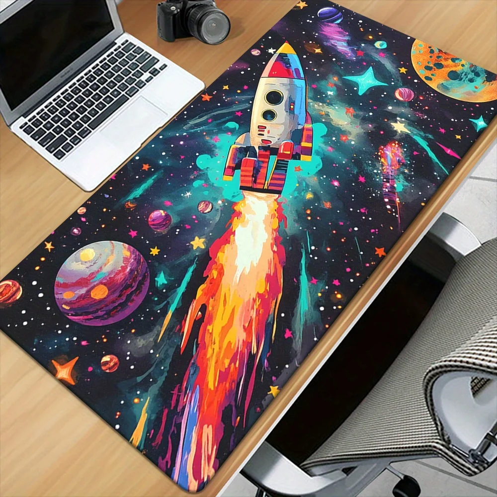 

Colorful Rocket Pattern Rubber Mouse Pad Non Slip Extended Gaming Desk Mat for Kids Study Desktop Room