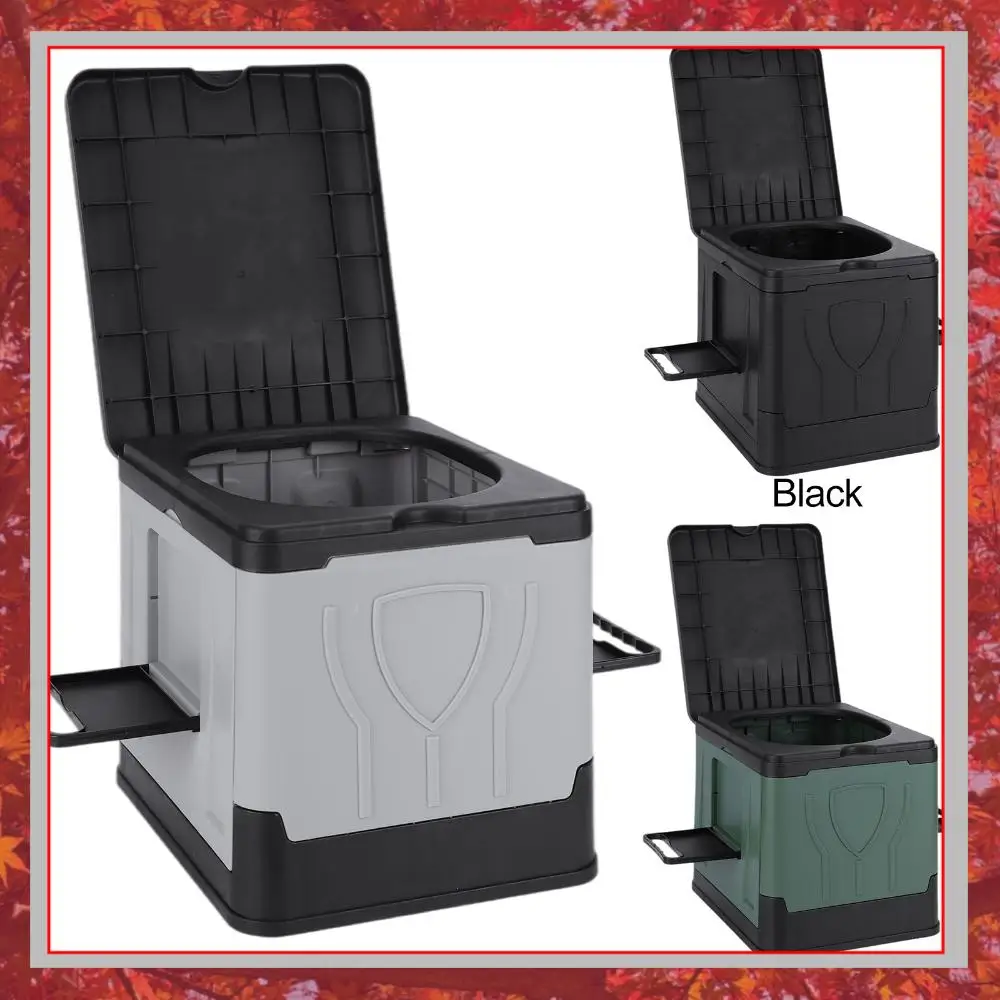 

Folding Portable Toilet with Paper Holder & Lid Portable Potty Reusable for Camping Travel Outdoor Car RV & Emergency Use