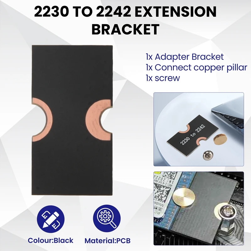 A23F-M2 Solid-State Drive Adapter M2 2230 SSD To 2242 Converter Card 2230 To 2242 Extension Bracket