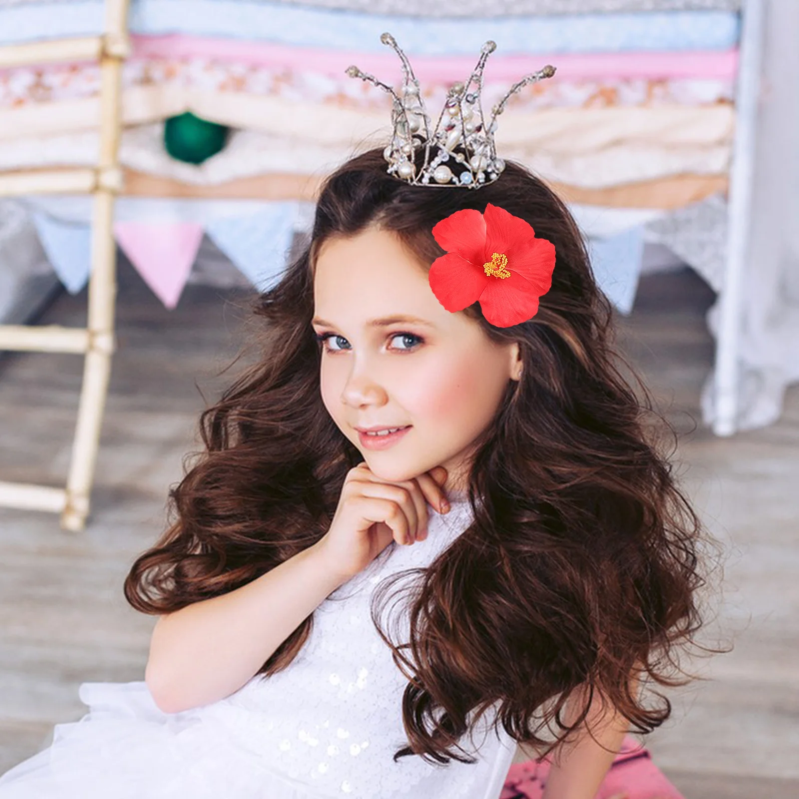 

17Pcs Artificial Tropical Flowers Bohemian Design Appeal DIY Luau Party Decorations Supplies Hair Clips Tabletop Decor