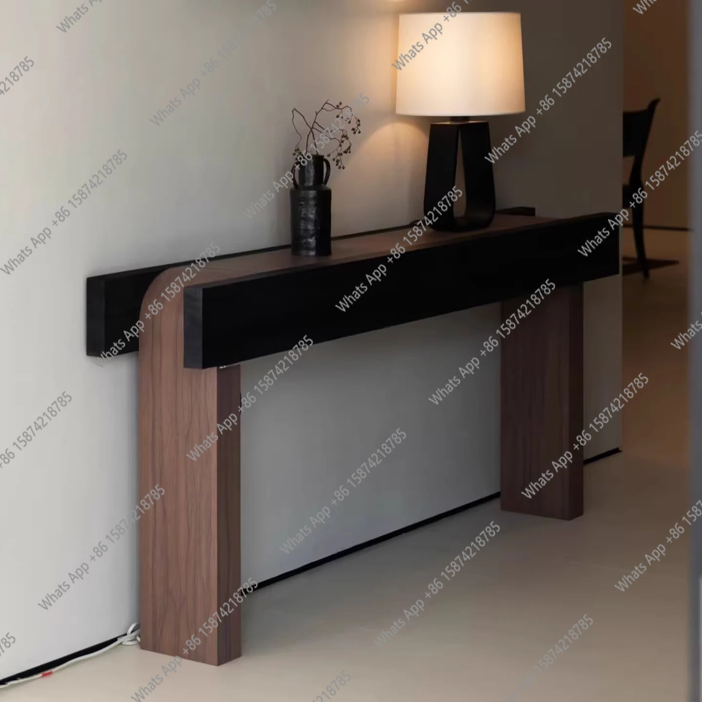 

Средневековый входной столик, входной столик соответствующего цвета, простой и современный чехол для настенной полосы, декоративный чехол из массива дерева.