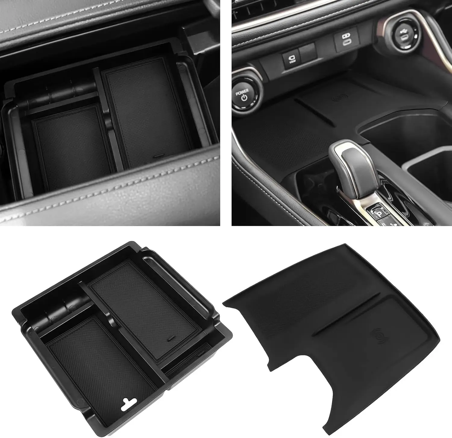 

(с секретным отделением) для Toyota Grand Highlander 2024 2025 аксессуары силиконовая противоскользящая крышка для беспроводного зарядного устройства 2 шт.