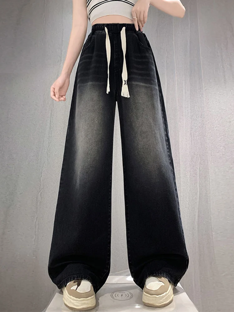 

Джинсы больших размеров с высокой эластичностью Wasit для женщин 2024, осеннее новое поступление, черные джинсы полной длины, женские уличные повседневные джинсовые брюки