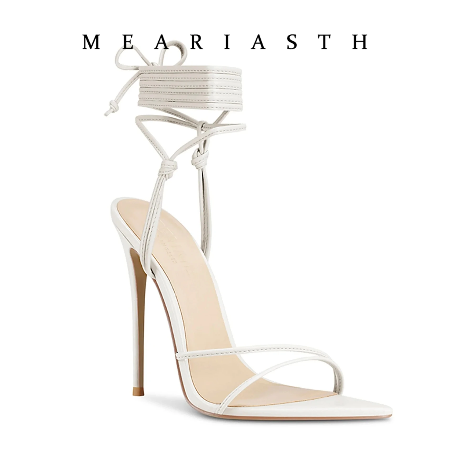 

Women's Summer Square Toe Lace-Up Gladiator Sandals Stiletto High Heels Ankle Cross Strap Flip Flops Fashion Strappy Sandals