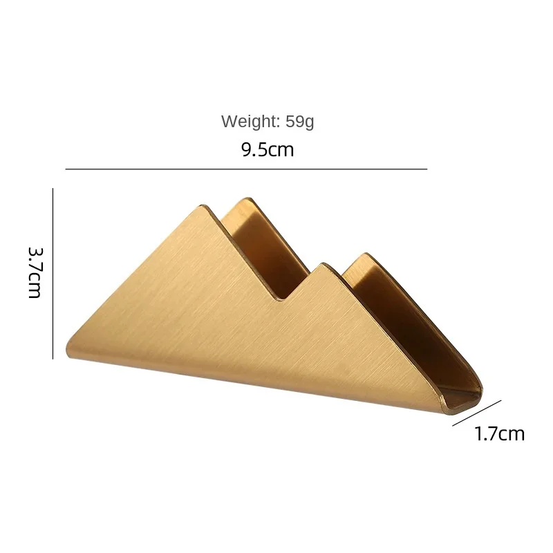 Business Card Holder, Stainless Steel, Creative Mountain Peak, Business Card Holder, Table Top, Business Card Holder