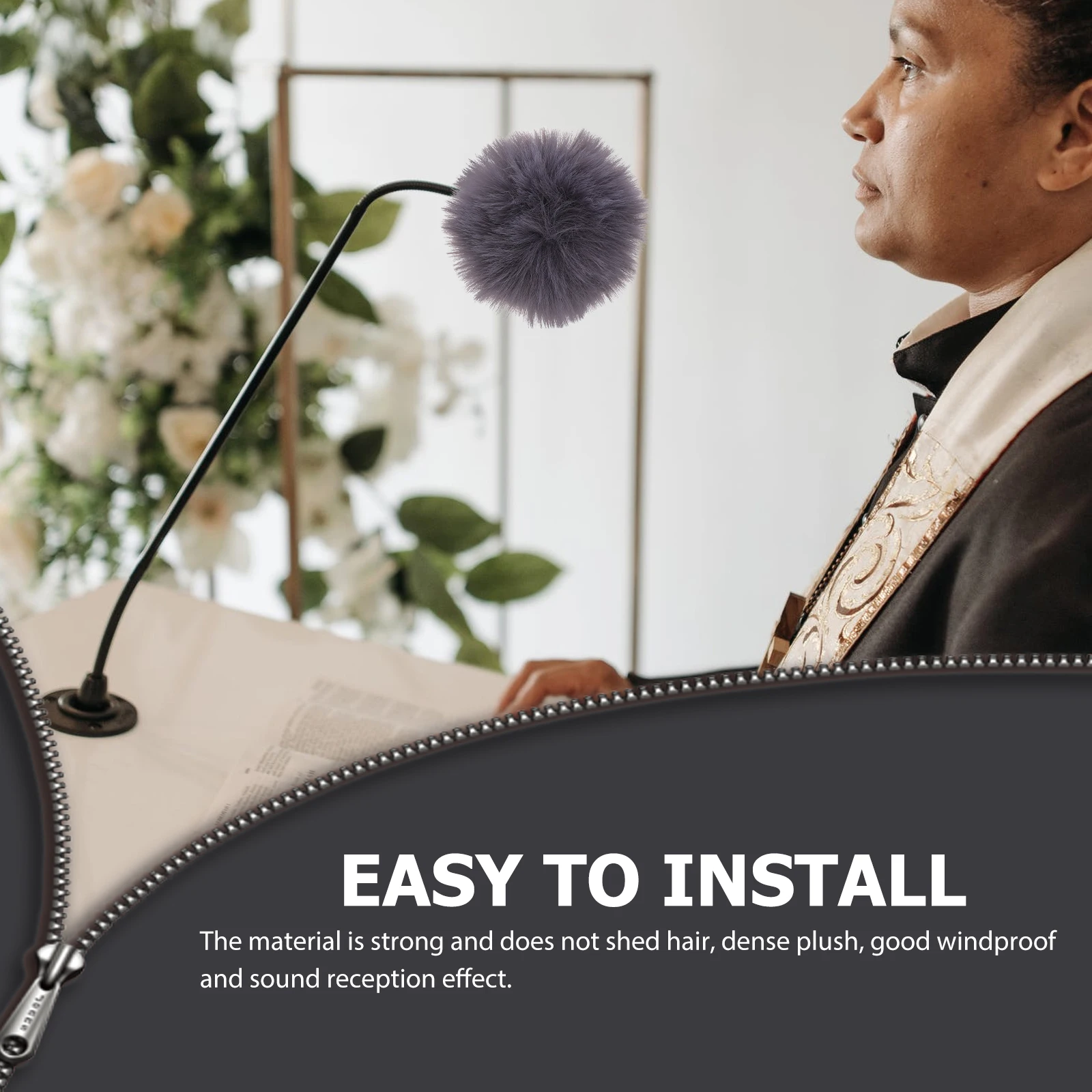 

2Pcs Lavalier Microphone Wind Screen Replacement Windscreen Muff Cover 1cm Mic Cover Noise Reduction Shield Mic Windscreen