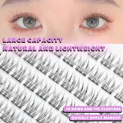 Clusters Eyelash 10 Rows Fish Tail Fluffy Natural C Curl Beauty Makeup Extension Tools Daily Wispy Single Cluster False lashes