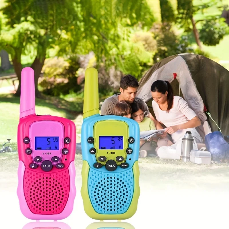 Talkie Walperforé pour enfants, radios bidirectionnelles, lampe de poche LCD rétroéclairée, jouets cadeaux pour garçons et filles, 22 canaux, 3 à 12 ans, 2 paquets