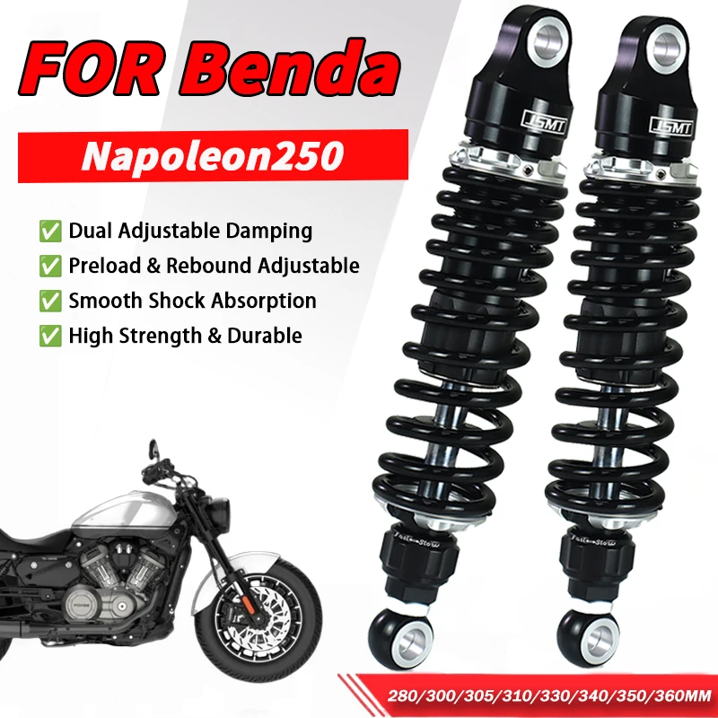 JSMT FOR Benda Napoleon250 Chinchilla250 Chinchilla300 280-360MM Dual Preload Rebound Adjustable Rear Shock Absorber