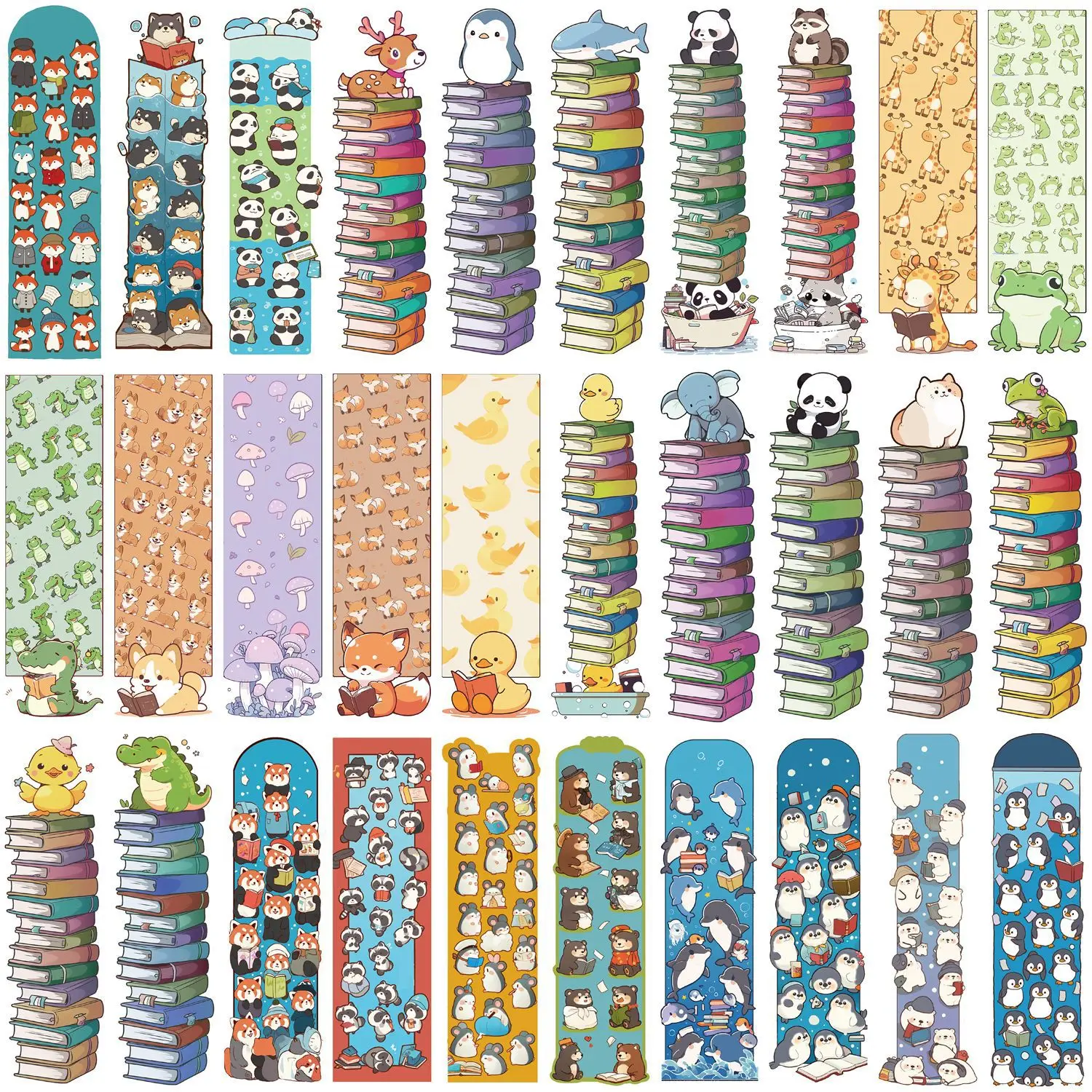 Aliexpress 30Pcs/Set Kawaii Animal Bookmarks, Stacked Books & Cute Creatures Premium Cardstock Book Marks Stationery Gift for Kids Students - Aliexpress Deal
