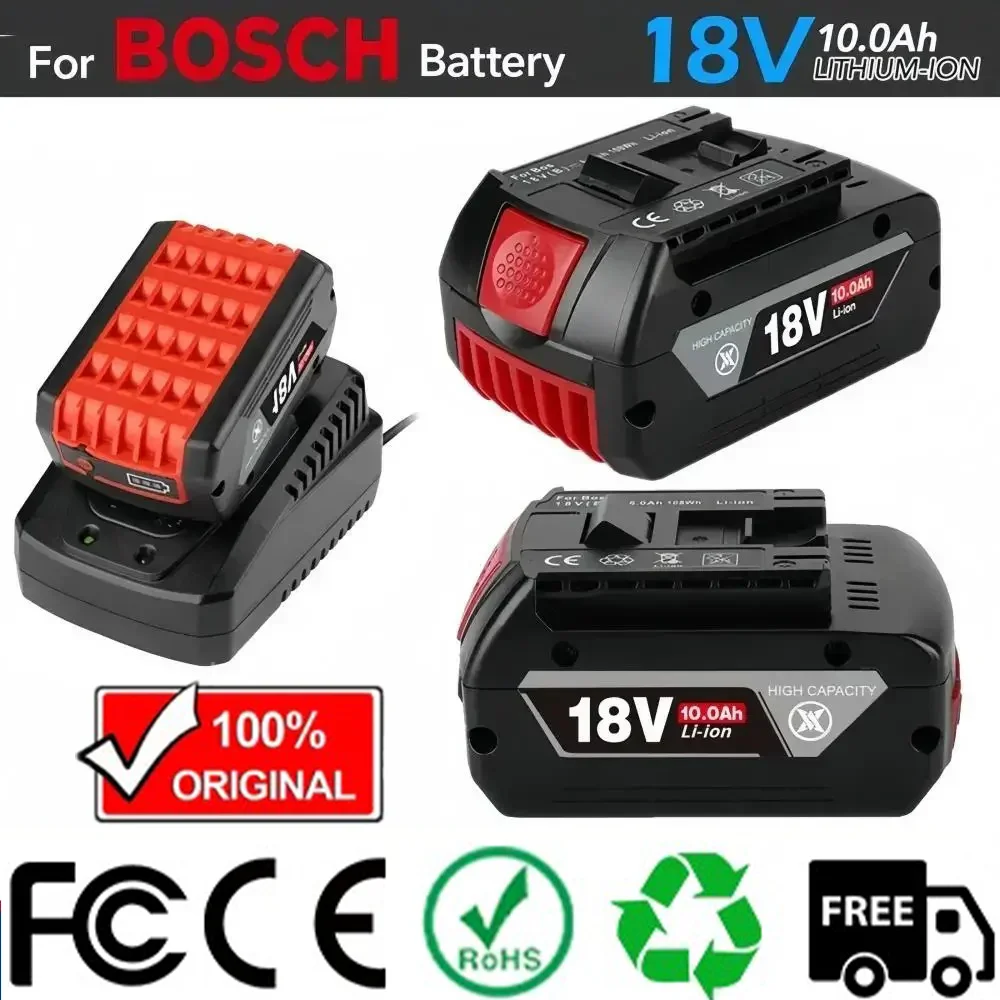 

High-Performance For BOSCH 18V 10Ah LITHIUM-ION BATTERY GBA 18v 10Ah Professional GBA GSR GSB BAT609 Rechargeable Battery