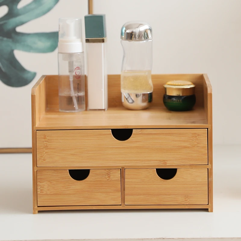 

Japanese Sle Bamboo Wood Desktop Organizer Box Cosmetic Jewelry Storage Der Pull out Storage Box Cosmetic Case