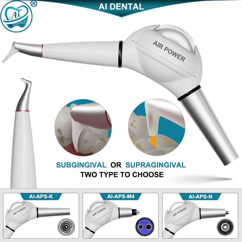 

AI-AP/APS Dental Air Water Prophy Jet Sandblasting Gun 360 Rotation Hygiene Polishing with Supragingival or Subgingival Head