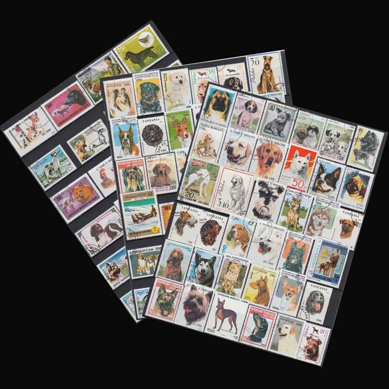 100 PCS / Lot,Topic Dog,Different Dog Stamps From Word, Used with Post Mark,High Quaility,Real Original,Stamp Collection