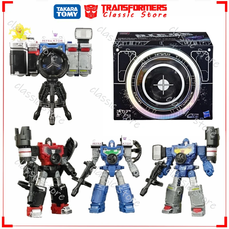 Em estoque clássico transformadores brinquedos guerra para cybertron: siege limitado refraktor equipe de reconhecimento 3-pack autobots figuras de ação