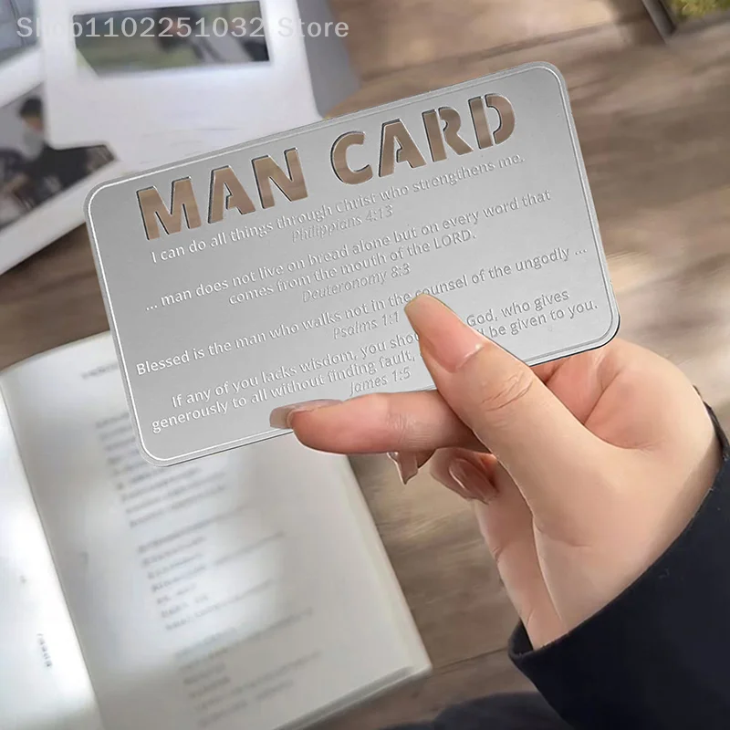 Christian Jesus Cross Holy Bible Verse Prayer Cards For Women Men Metal Card Creative Gift