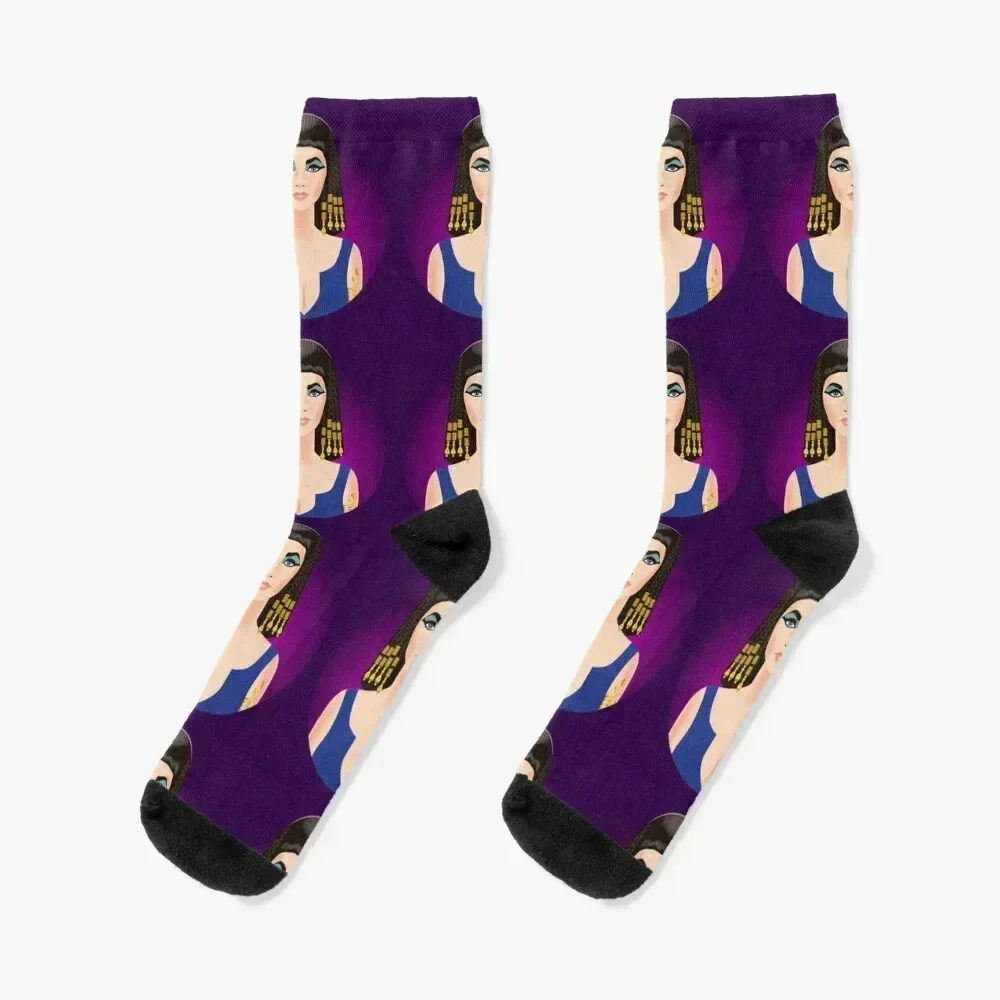 

Purple Cleopatra Socks kawaii set Run custom Ladies Socks Men's funny gifts Christmas gifts Woman Socks Men's