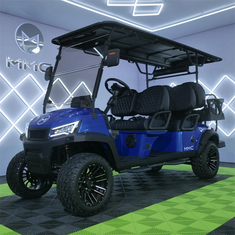 4 Seater Electric Golf Cart Type B 4+2 Seater High Quality White Folding Glass Off-Road Electric Golf Cart