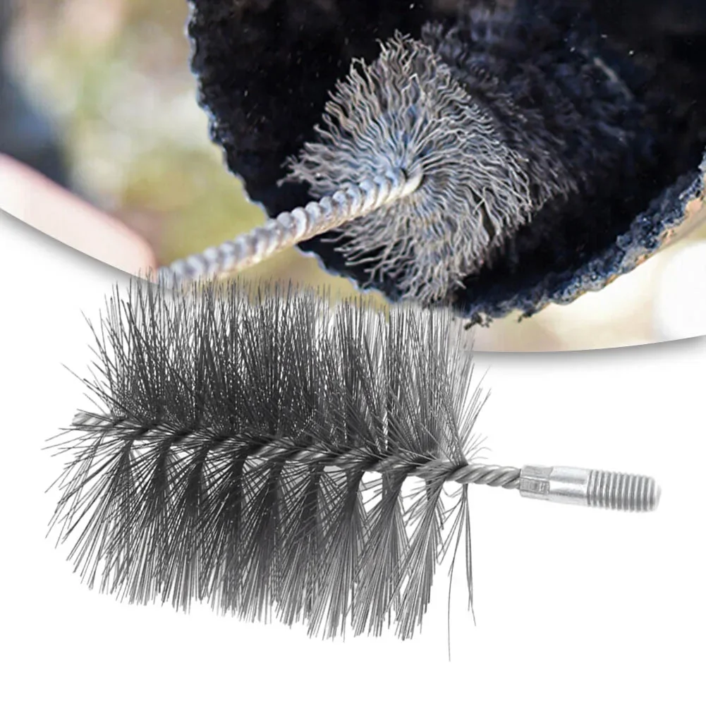 1pc 100mm Screw Chimney Brush Cleaning Brush Steel Wire Fireplace Flue Pipe Brushes For Roof Cleaning Tools