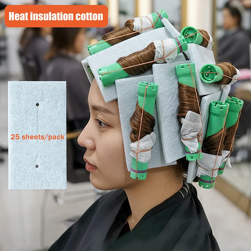 ✰✪14/25 Pcs Salon Hair Perming Cotton Pad Barber Perm Hair Rod Patch Curl Wave Crimp High Temperature Accessory Styling Tools