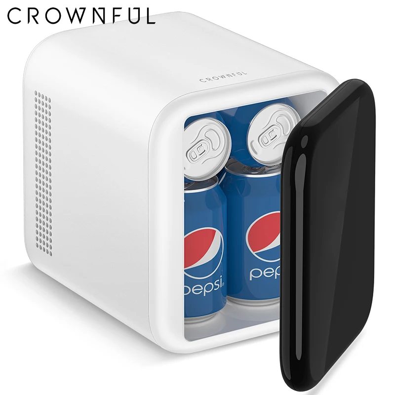 Crownful 4L Mini Car Refrigerator 12V/120V Multifunction Fridge Cosmetics Beer Beverage Cooler Warmer Cooler Fridge for Car Home