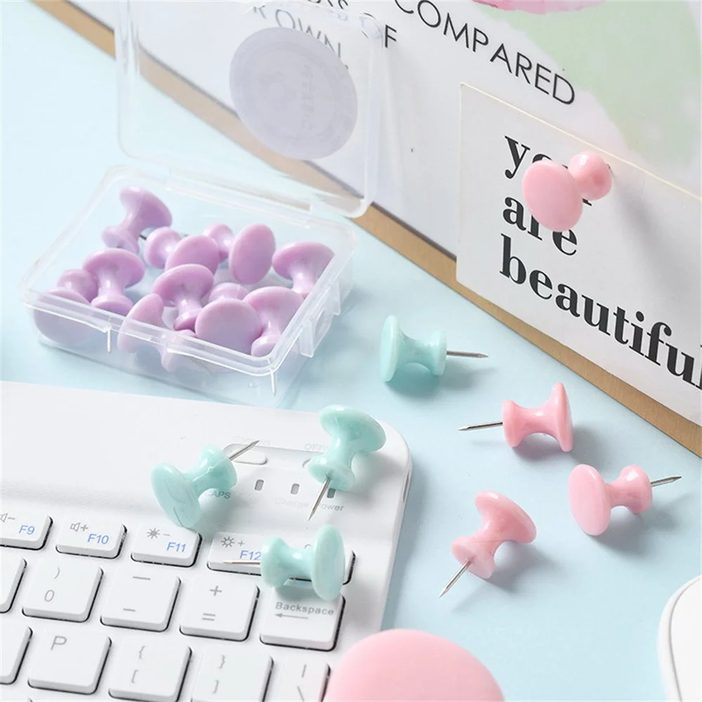 

7/40Pcs Macaron Cork Board Push Pins Decorative Thumb Tacks Colorful Map Tack for Photos Wall Office Stationery School Supplies