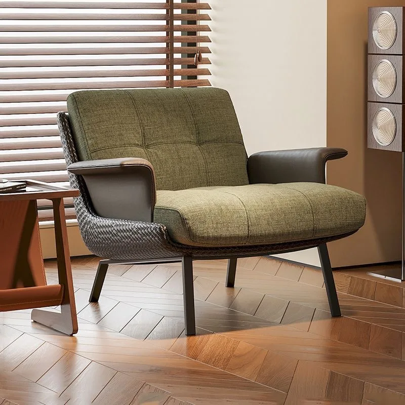 Italian-Style Minimalist Single-Seater Sofa Chair, Designer Armchair, Vintage-Style Lounge Chair for the Living Room94X85X80cm-