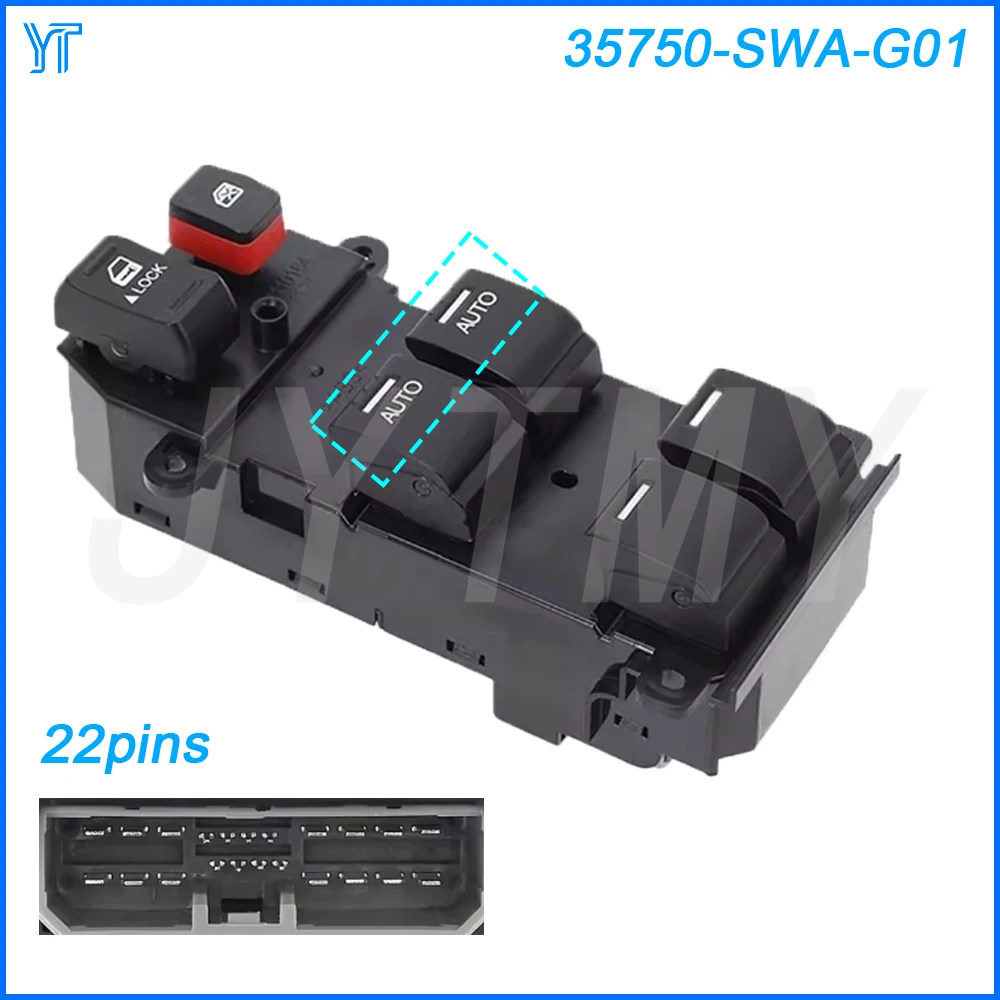 

Window Control Switch for Honda CRV 2008-2011 Driver Side Electric Glass Lifter Button Parts Car Accessories 35750-SWA-G01