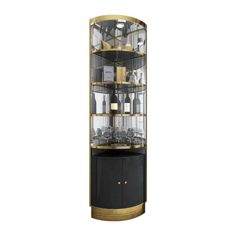 Wine Cabinet Light Luxury Home Living Room Corner Cabinet Triangle Fan-Shaped Corner against the Wall SST Wine Cabinet