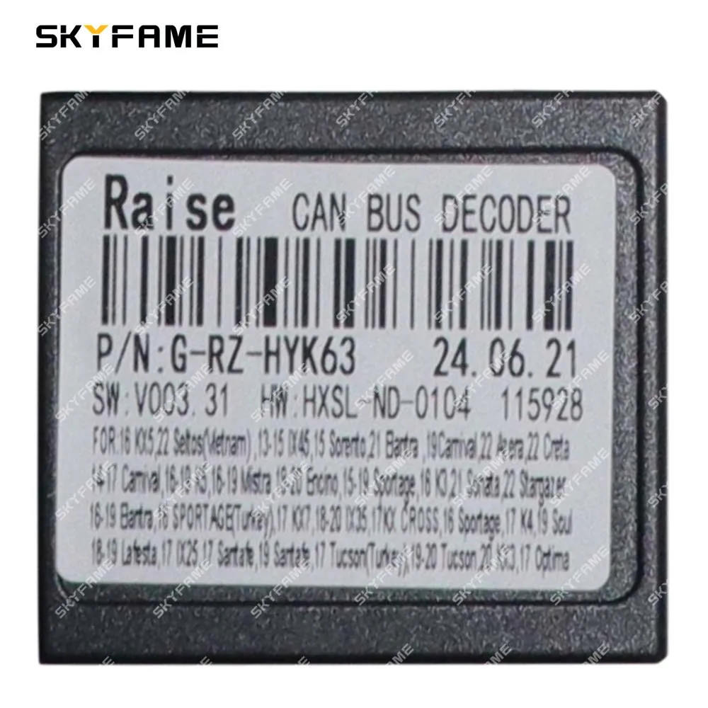 SKYFAME-adaptador de cablagem de carro, Canbus Box, rádio Android, cabo de alimentação para KIA Sorento, IX45, Tucson, IX35, G-RZ-HYK63, RZ-HYK13