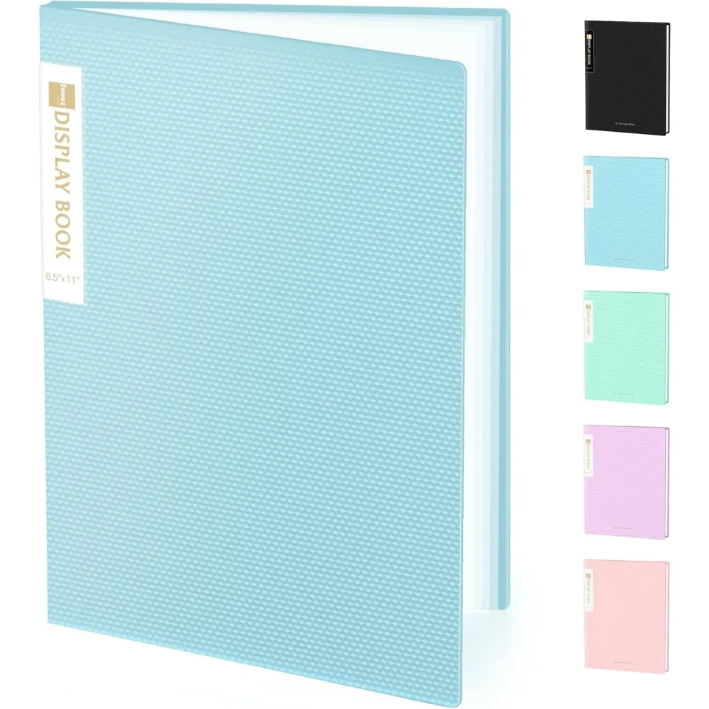 

30-Pocket Binder with Plastic Sleeves 8.5x11, Heavy Duty Art Portfolio Folder with Clear Sheet Protectors, Display 60 Pages, Pr
