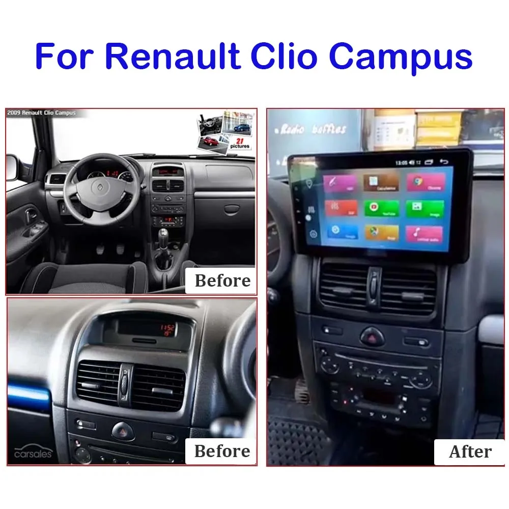 Android 13 Car Radio DVD Stereo Head Unit For Renault Clio Campus Navigation GPS Multimedia Player NO 2din dvd QLED Screen WIFI