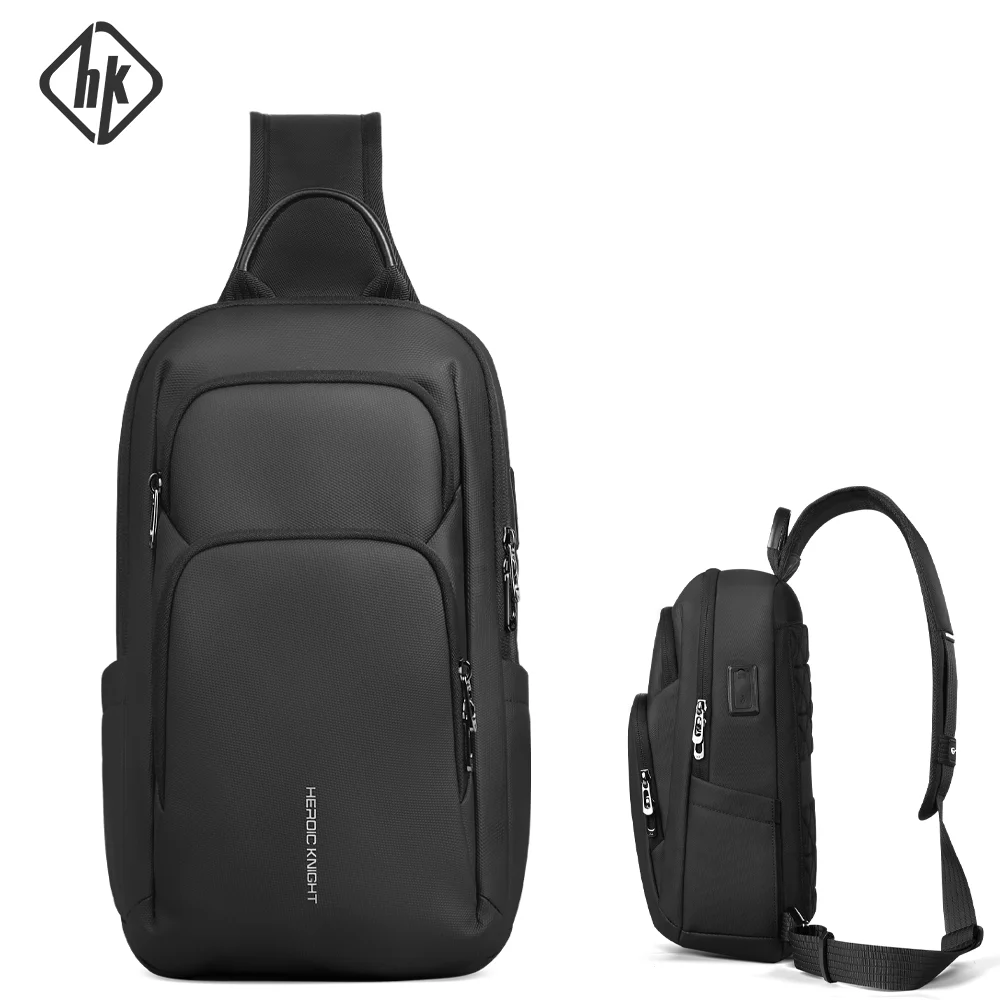 HcanKcan Men's Multifunction Shoulder Bag Waterproof Travel Sling Chest Bags Fashion Sport Crossbody Bag School Messenger Pack