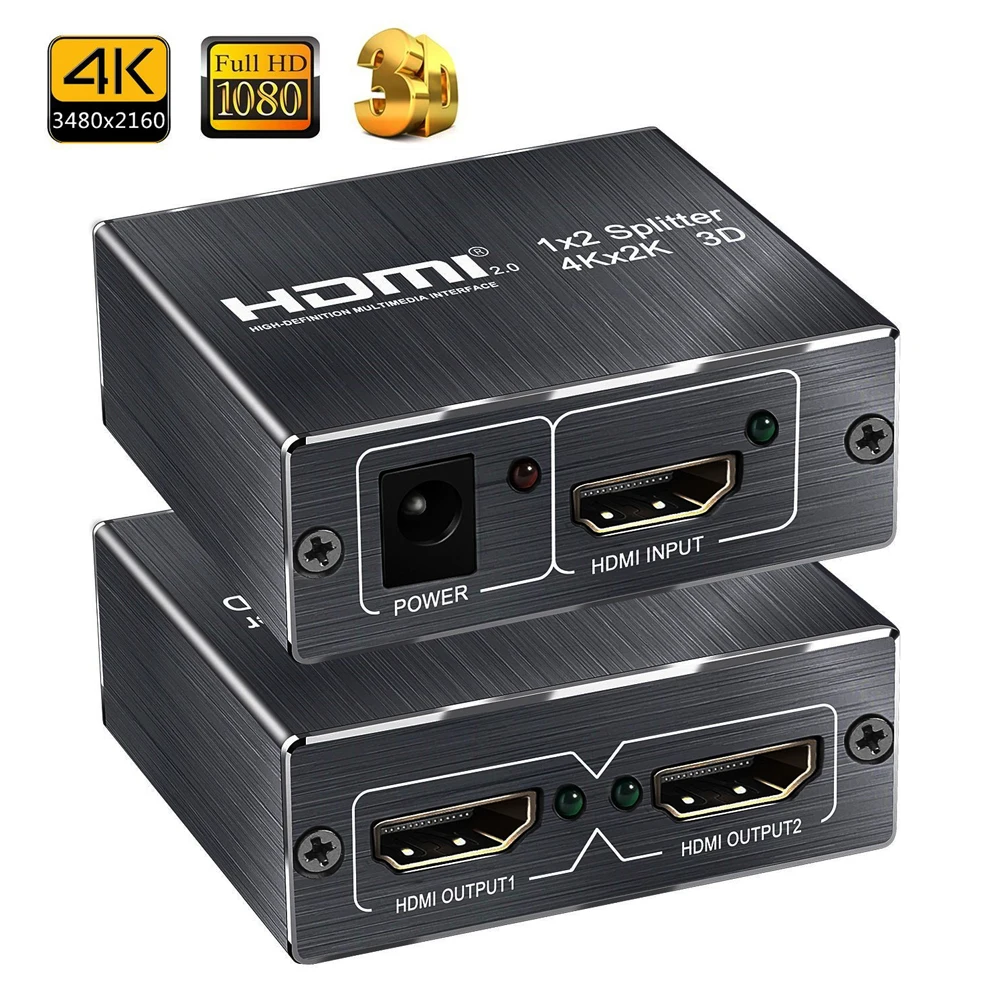 

2024 New 4K 60Hz HDMI 2.0 Splitter 1x2 Splitter HDMI 2.0 4K Support HDCP 1.4 UHD HDMI Splitter 2.0 Switch Box For PS4 Projector