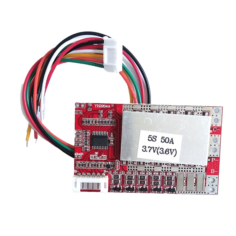 BMS Protection Board com Balance, 3.7V bateria, 5S, 50A