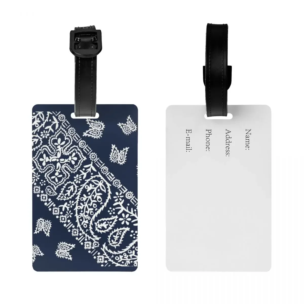 Custom Bandana Pattern Luggage Tag Privacy Protection Baggage Tags Travel Bag Labels Suitcase