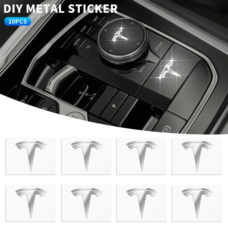 Car Metal Auto Logo Stickers Decorative Auto Accessories For Tesla Model 3 Model X S Y 2020 2021 2023 Decals TM3 TMX TNS