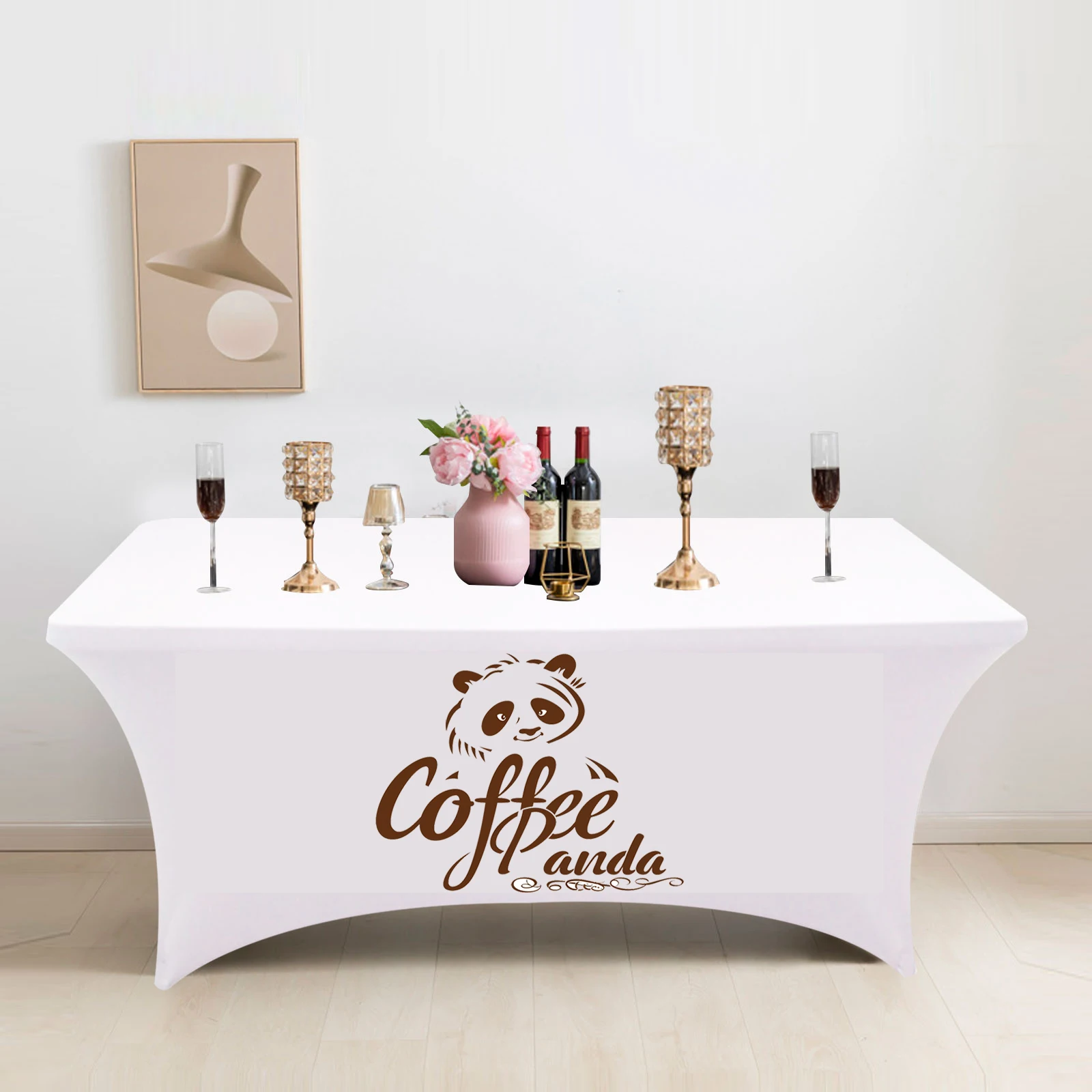 Nappe rectangulaire pour fête d'anniversaire, 4 pieds, 6 pieds, 8 pieds, pour spectacle commercial, pour événement, mariage, Logo personnalisable