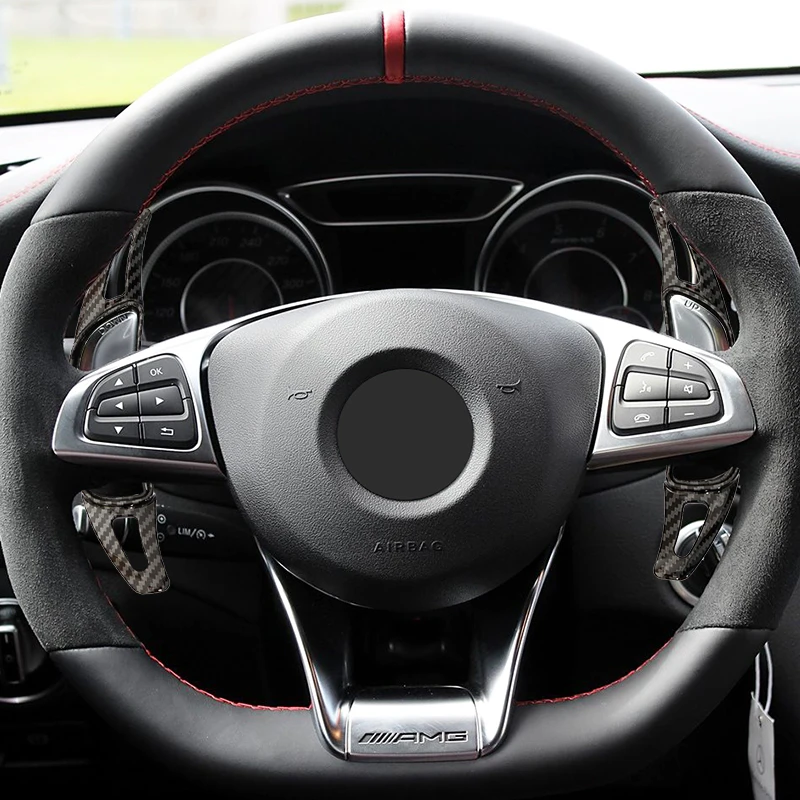 Für Mercedes-Benz AMG Lenkrad Paddle Shift Verlängerung GLA GLC GLB GLE AMG A35 A45 C43 C63 E63 S63 S65 CLA 35 45 63 G63 – Detail 1