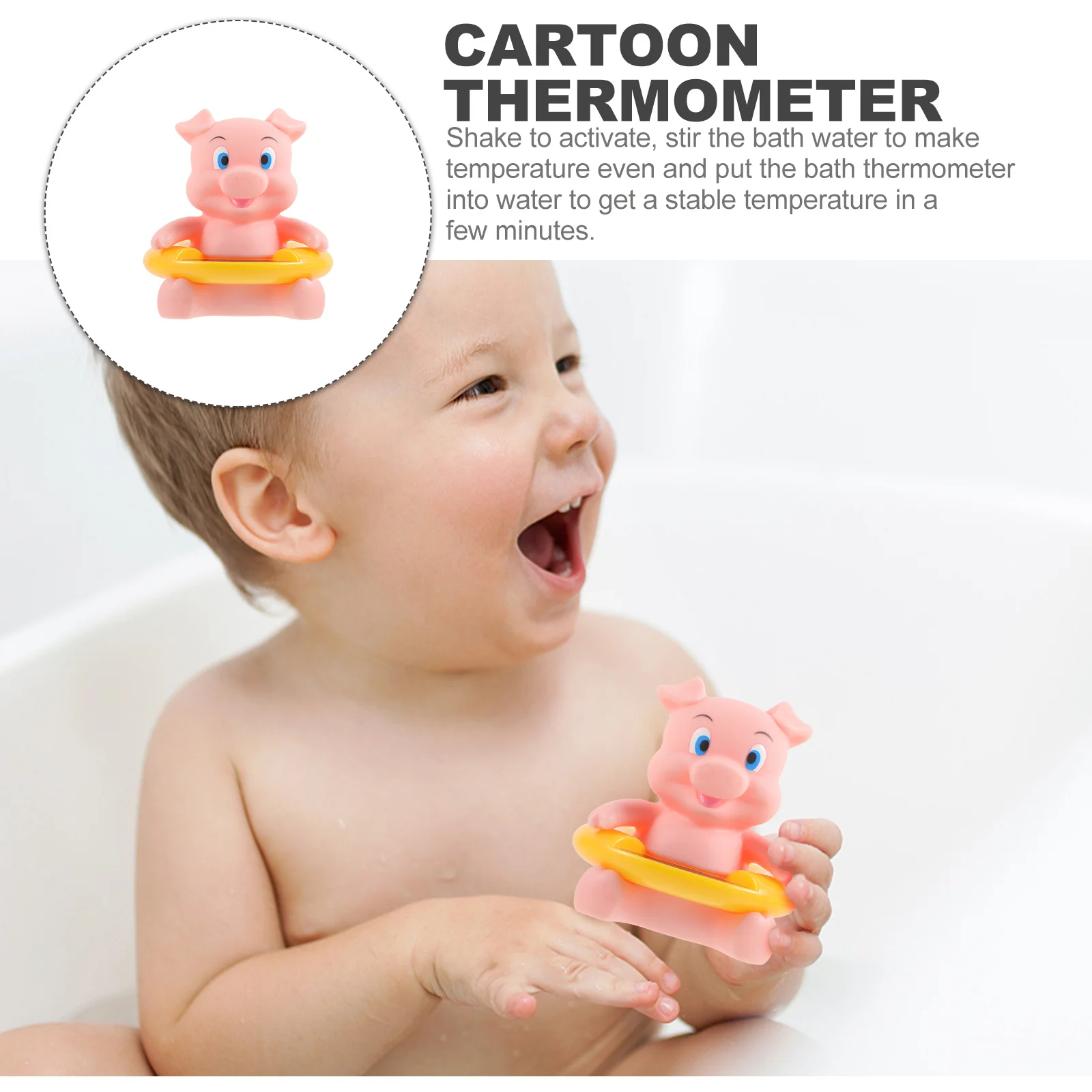1 قطعة ميزان حرارة الحمام الإلكتروني الكرتون الحيوان حوض الطفل قياس درجة الحرارة للاستخدام الآمن في حمام السباحة #2