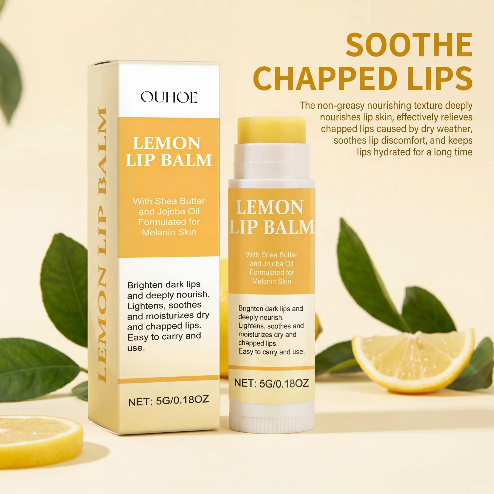 Lemon Ginger Lip Balm Brightening Dark Lips Mask Gloss Oil Exfoliating Clean Improve Dullness Moisturizer Daily Lip Balm Care